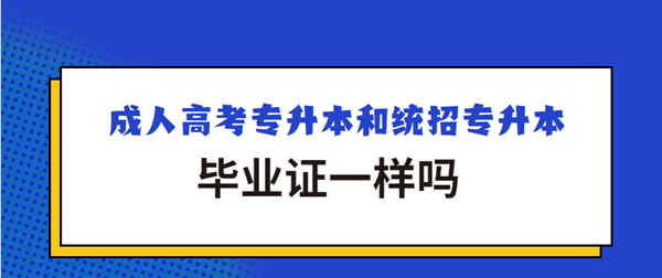 湖南成人高考专升本和统招专升本毕业证一样吗